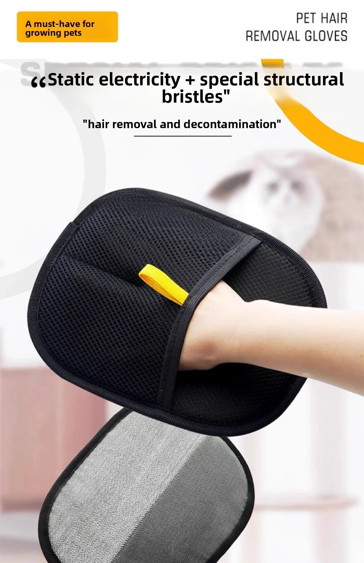 Gants électrostatiques modernes, outil pour éliminer les poils d'animaux pour chats, chiens et compagnie
