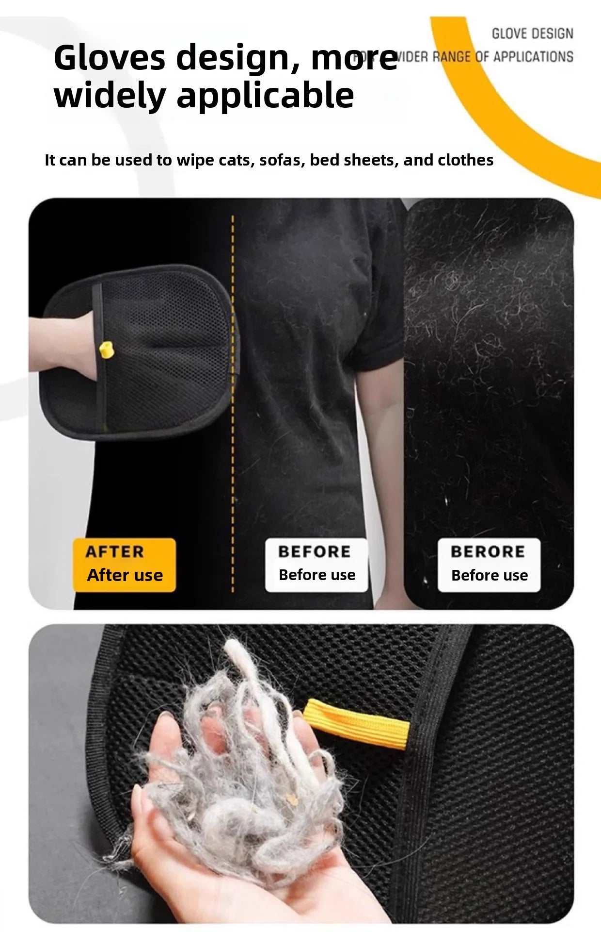 Gants électrostatiques modernes, outil pour éliminer les poils d'animaux pour chats, chiens et compagnie