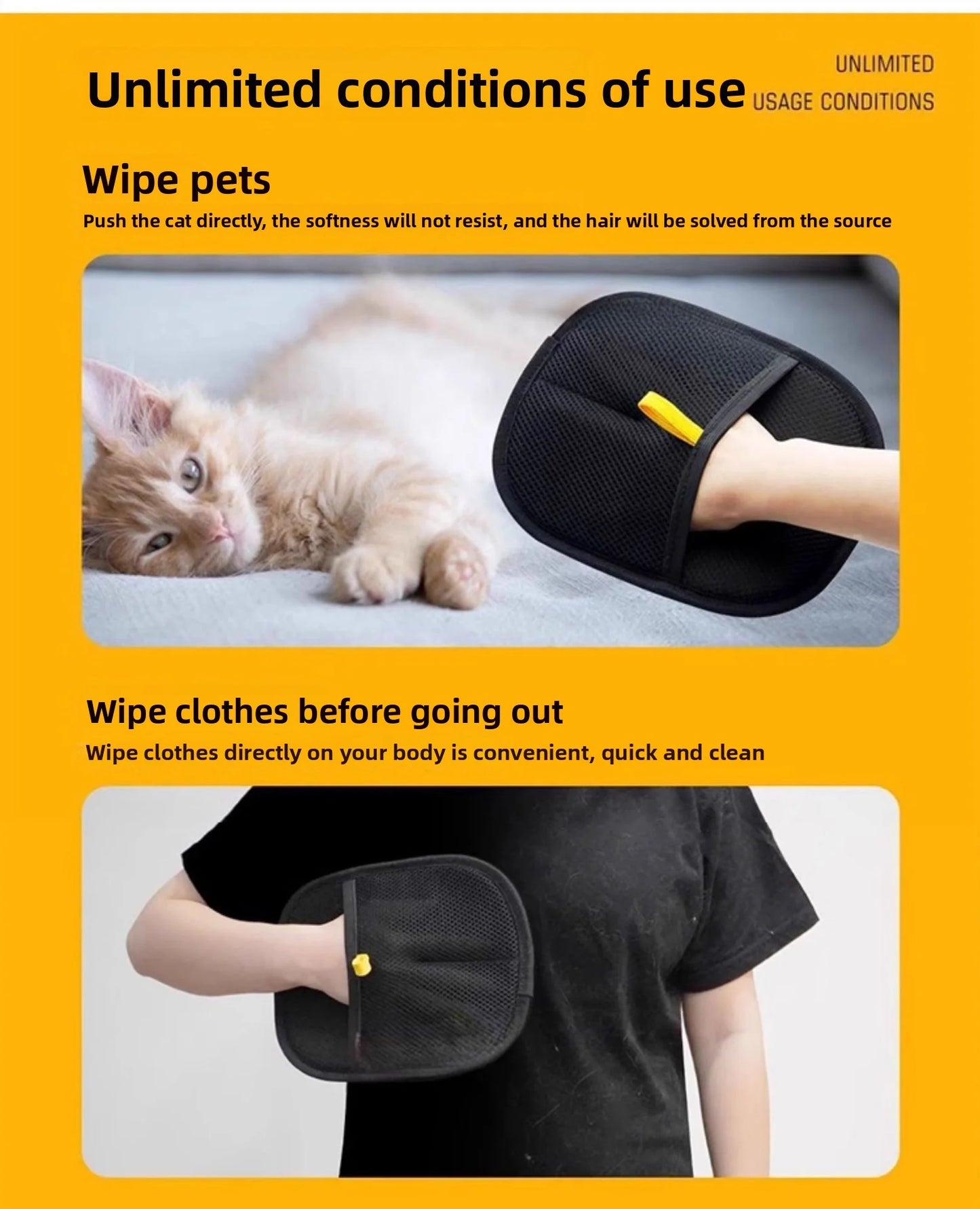 Gants électrostatiques modernes, outil pour éliminer les poils d'animaux pour chats, chiens et compagnie